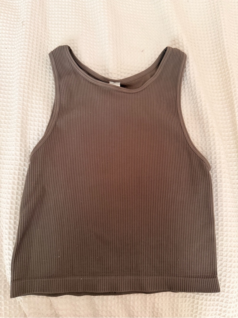avocado Ribbed Tank Top - Brown